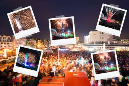 Die Reederei Scandlines sucht die 20 schönsten Motive vom Warnemünder Turmleuchten am 1. Januar 2016.