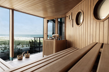 Die Finnische Panorama-Sauna im Neptun Spa wird im Zuge der Modernisierung vergrößert. Foto: Hotel Neptun