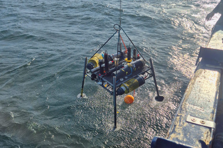Zur Erfassung umfassender Daten über die Ostsee kommen verschiedene Messsysteme zum Einsatz – hier ein Lander mit modernster Sensorik für präzise Messungen am Meeresboden.//Foto: Foto: S2B-Team/ IOW