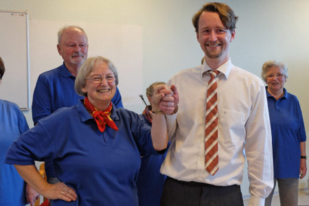 Minister Mathias Brodkorb mit seiner Tanzdame Karin Scarbarth.