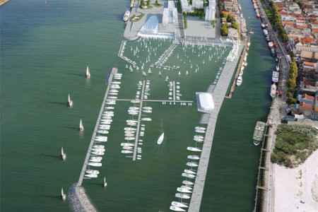 So stellt sich die Warnemünder Mittelmole mit dem olympischen Yachthafen nach den Vorstellungen der Lenkungsgruppe dar.