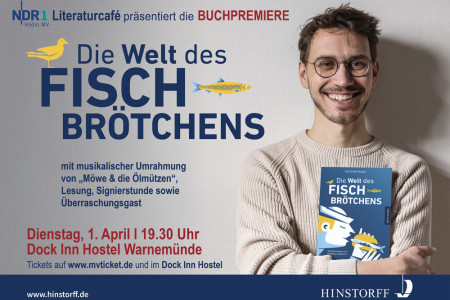 Gottfried Haufe hat mit dem Buch „Die Welt des Fischbrötchens“ auf 160 Seiten eine Liebeserklärung an das norddeutsche Regionalgericht geschrieben. Die Buchpremiere findet im Rahmen eines NDR1 Radio MV-Literaturcafés am 1. April um 19.30 Uhr im Dock Inn Hostel statt. Gottfried Haufe hat mit dem Buch „Die Welt des Fischbrötchens“ auf 160 Seiten eine Liebeserklärung an das norddeutsche Regionalgericht geschrieben. Die Buchpremiere findet im Rahmen eines NDR1 Radio MV-Literaturcafés am 1. April um 19.30 Uhr im Dock Inn Hostel statt.