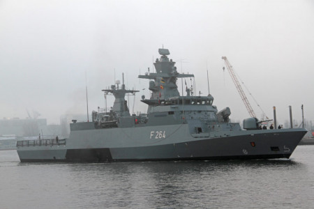 Die Korvette "Ludwigshafen am Rhein" liefe gestern Vormittag von Warnemünde in Richtung Mittelmeer aus. 