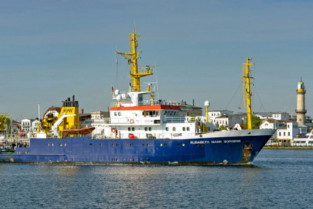 Die "Elisabeth Mann Borgese" wird durch das IOW betrieben und überwiegend in der Ostsee eingesetzt. Das 56,5 Meter lange Schiff kann 12 Personen als wissenschaftliche Crew unterbringen.//Foto: IOW/ R. Prien