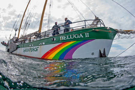 Das Fluss- und Küstenschiff „Beluga II“ ist seit 2004 für Greenpeace Deutschland im Einsatz.