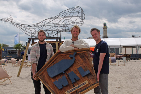 Konnten mit ihrem innovativen Konzept punkten: Sascha Post, Jakob Grosse-Ophoff und Christoph Krause von der neuen Wal-Strandbar.