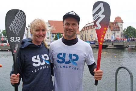Siegten in den Einzelrennen: Maxi Eggert und Denny Kambs von SUP Teamsport. Beide sind auch als SUP-Lehrer tätig.